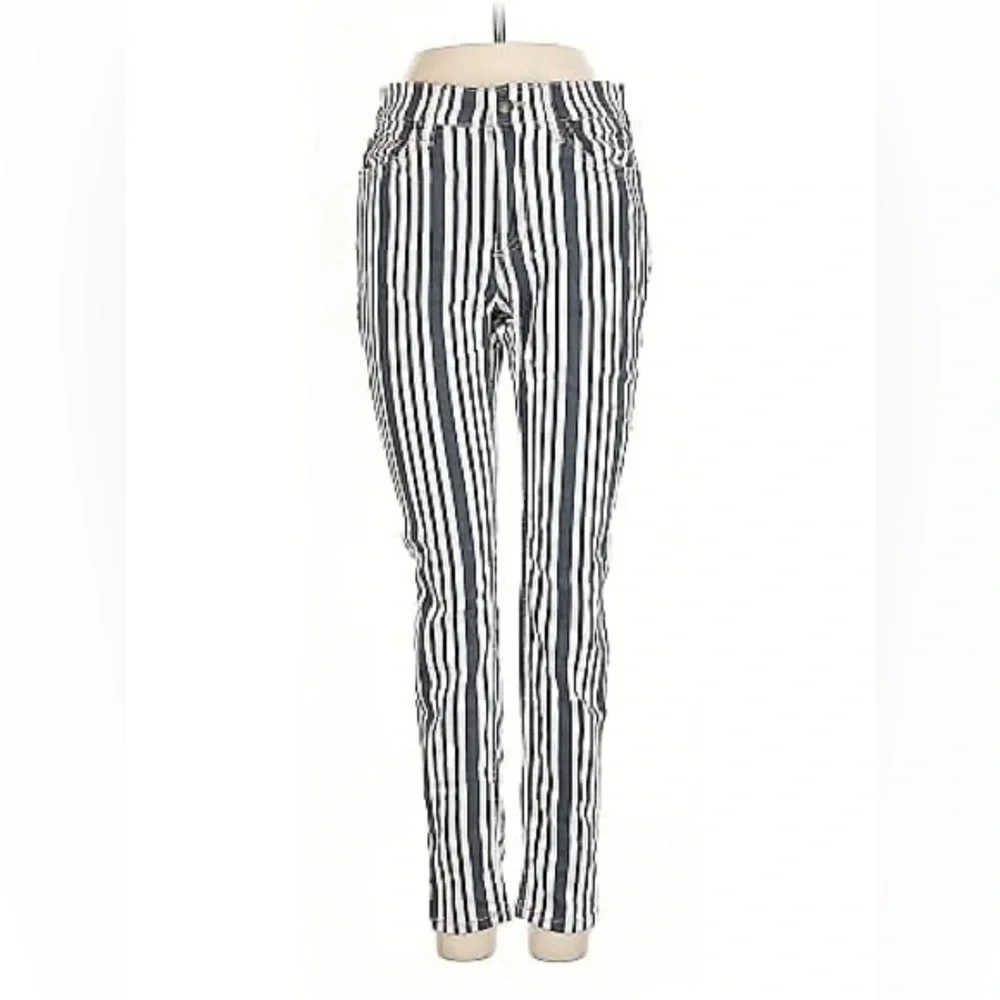 Free People Blue and White Striped Skinny Pants